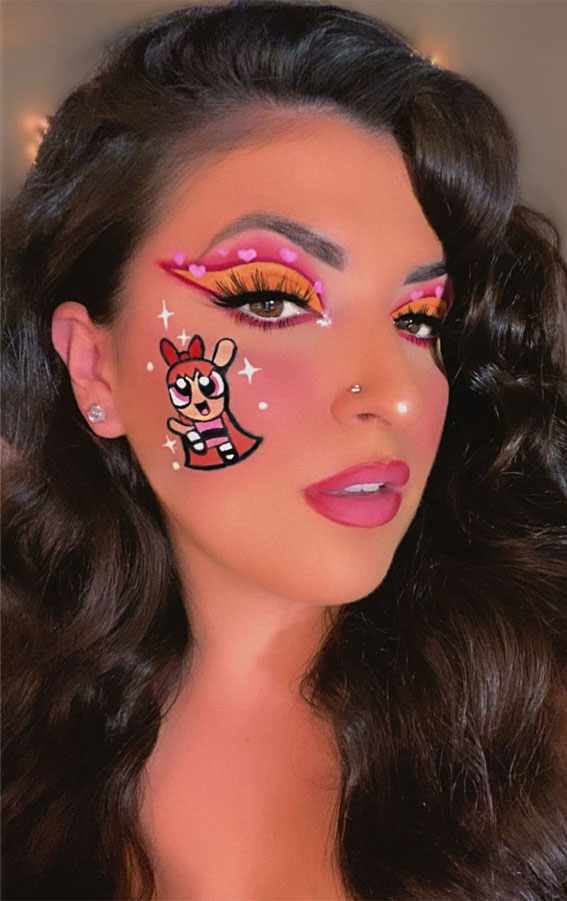 love heart valentine makeup, valentine's day makeup looks, cupid makeup, makeup inspiration, valentines makeup, makeup goals, makeup inspo creative, heart makeup, makeup look ideas