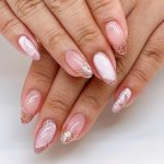 100 Best Valentine's Day Nails : Rainbow Glitter Tips with Glitter Hearts 1  - Fab Mood