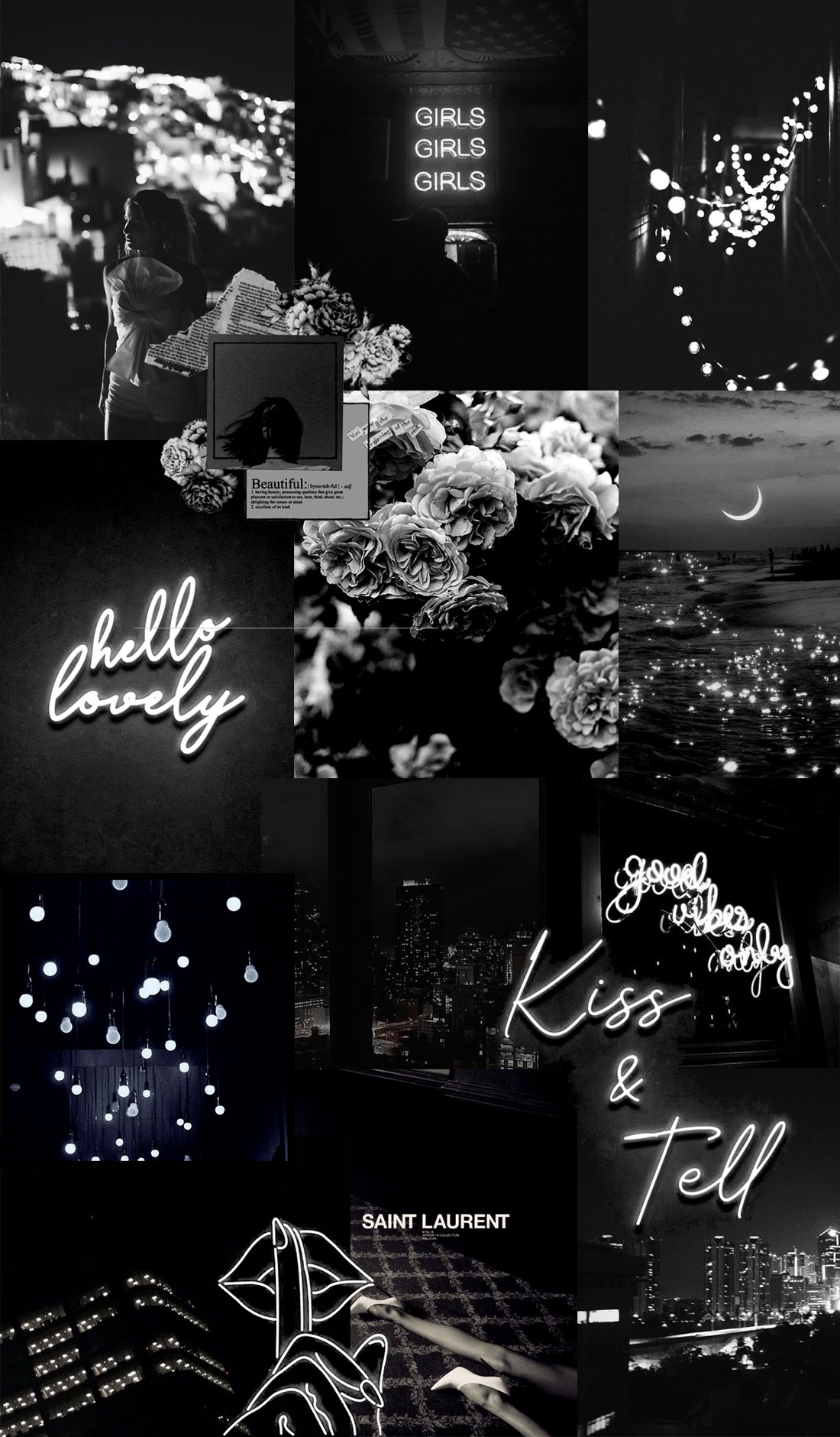 14 Black Collage Wallpapers : Neon Black Valentine Collage Background 1 ...