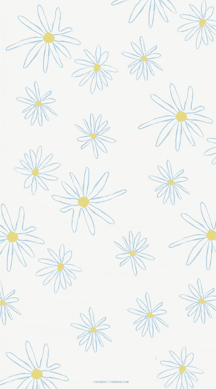 Download Daisy Iphone On Pastel Blue Surface Wallpaper  Wallpaperscom