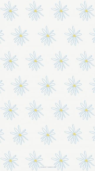 20 Cute Spring Wallpaper for Phone & iPhone : Daisy on Light Blue ...