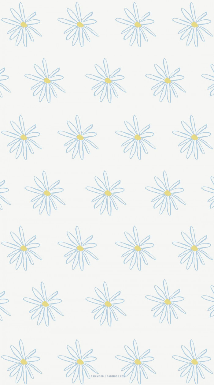 20 Cute Spring Wallpaper for Phone  iPhone  Daisy on Light Blue Background  1  Fab Mood  Wedding Colours Wedding Themes Wedding colour palettes