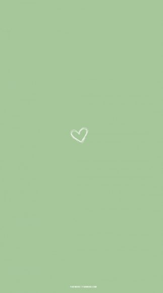 20 Cute Spring Wallpaper for Phone & Iphone : Heart Sage Green ...