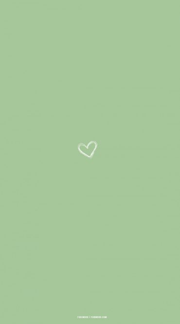 20 Cute Spring Wallpaper for Phone & Iphone : Heart Sage Green ...