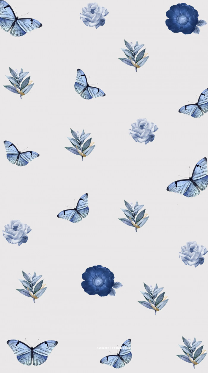 20 Cute Spring Wallpaper for Phone & iPhone : Blue Butterfly 1 ...
