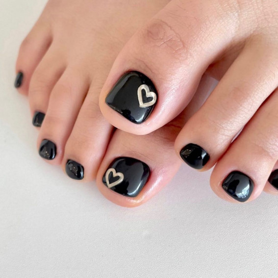 50 Cute Summer Toe Nails for 2022 : Clear Heart Embellishment 1 ...