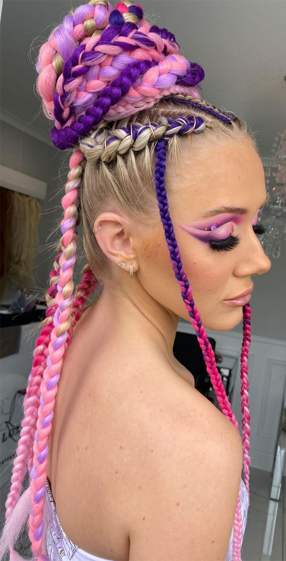 Colorful Box Braids  Rainbow hair, Beautiful hair, Hair inspiration