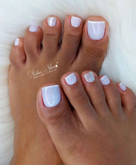 50 Best Wedding Toe Nails : White Tip Toe Nails 1 - Fab Mood