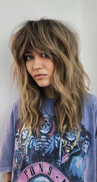 50 Cute Shag Haircut Ideas in 2022 : Bronde Balayage Mid Length Shag 1 ...