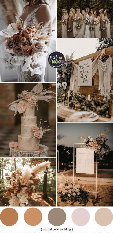 5 Beautiful Neutral Wedding Color Schemes For Autumn : Neutral Boho 1 