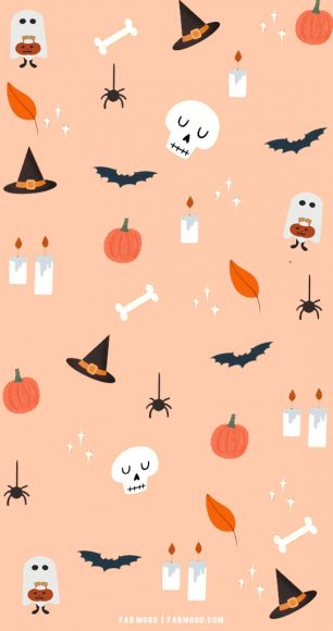 12 Cute Halloween Wallpaper Ideas : Spooky Peach Background 1 - Fab ...