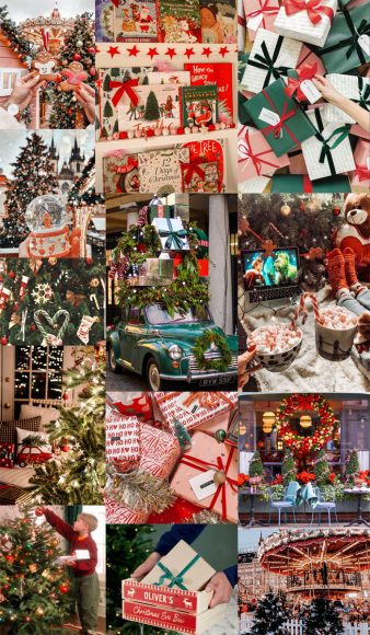 20+ Christmas Collage Aesthetic Ideas : Green and Red 1 - Fab Mood ...