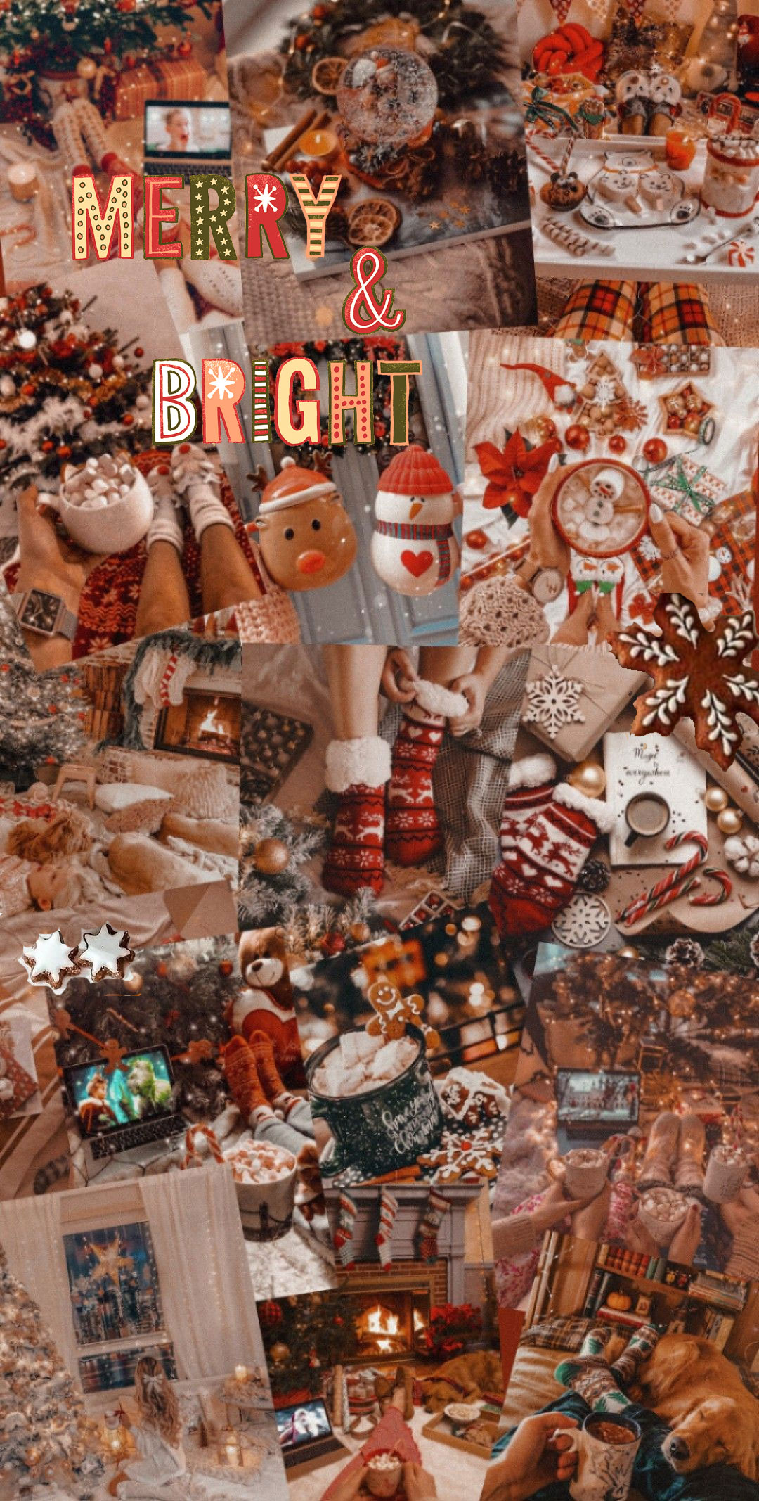 20+ Christmas Collage Aesthetic Ideas : Dark Brown Christmas Collage 1 -  Fab Mood