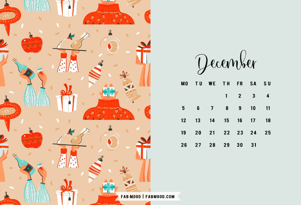 10+ Christmas Calendar Wallpapers : Blue Background December Wallpaper