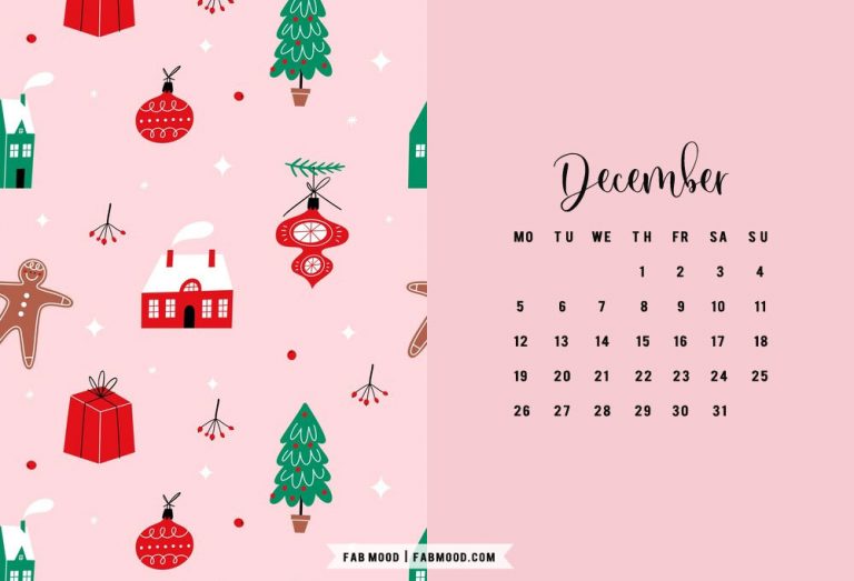 10+ Christmas Calendar Wallpapers : December Calendar Pink Wallpaper 1 ...