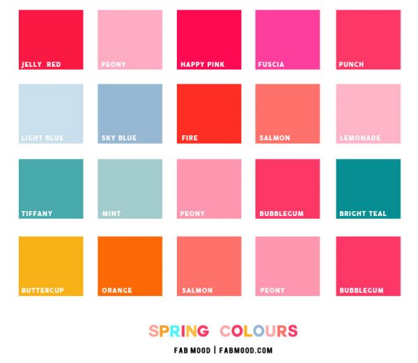 4 Best Spring Colour Palettes ― Spring Colours 1 Fab Mood Wedding