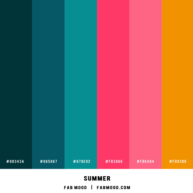 Neon Pink, Mustard & Teal ― Color Scheme 44