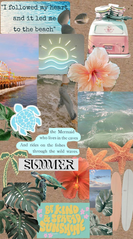 50+ Summer Mood Board Wallpapers : Summer, Beach + Girly