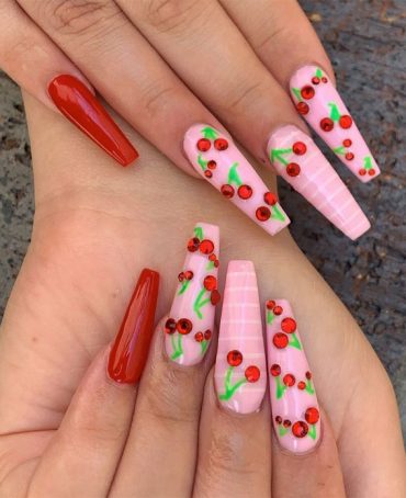 17 Cherry Nails Ideas That Are Fun & Playful Nail Art Trend 1 - Fab ...