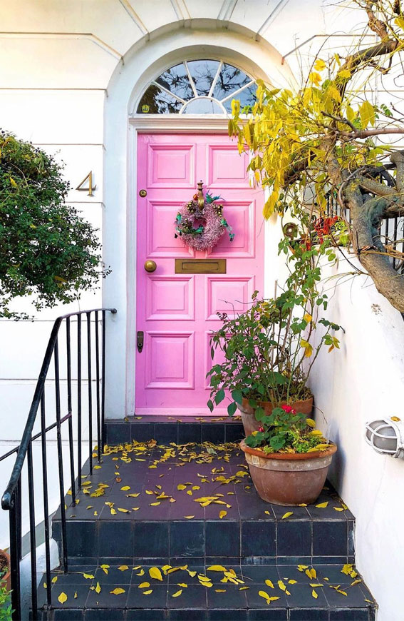 pink door, pink front door, entrance door, pink entrance door, pink front door, pink front door ideas