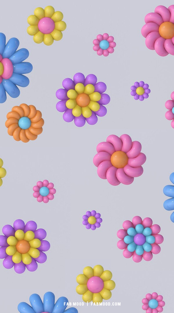 10 Flower Wallpaper Ideas for Phone & iPhone : 3D Colourful Flower ...