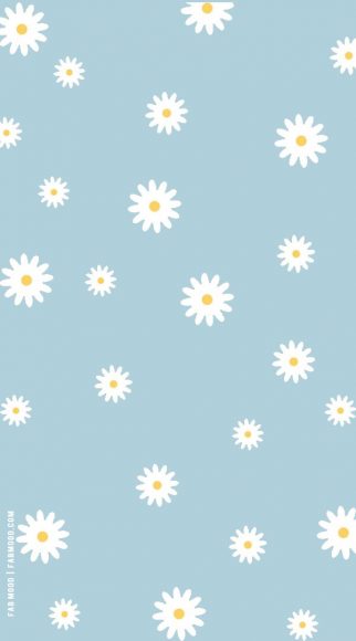 40 Blue Wallpaper Designs for Phone : Daisy Blue Background 1 - Fab ...