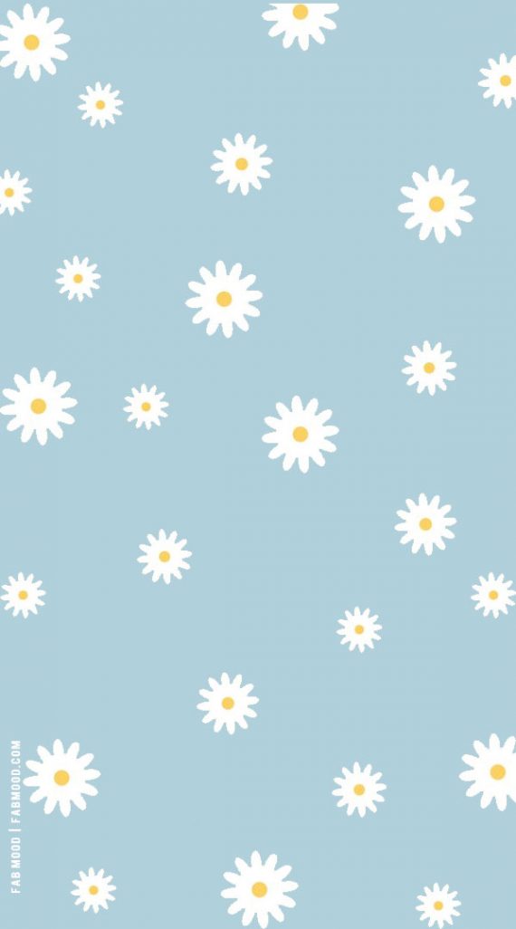 40 Blue Wallpaper Designs for Phone : Daisy Blue Background 1 - Fab ...