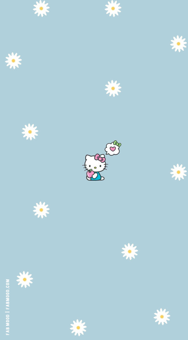 Hello Kitty Swimming In A Blue Lake With Mountains Around Background  Pictures Of Hello Kitty Background Image And Wallpaper for Free Download