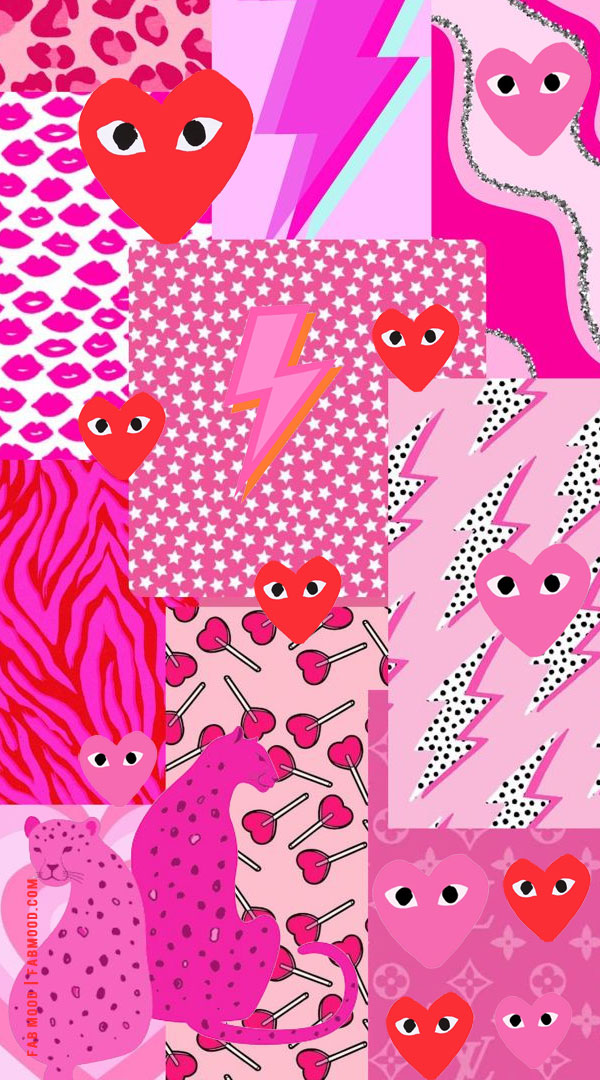 20 Comme Des Gracons Wallpapers for All Devices : Preppy Pink Collage 1 -  Fab Mood
