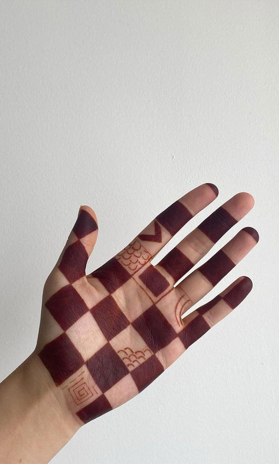 32 Captivating Henna Designs : Checkerboard Henna 1 - Fab Mood ...