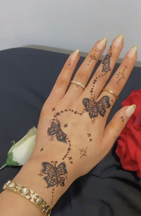 henna designs butterfly