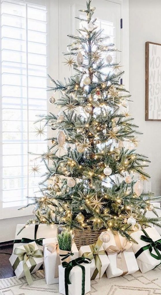 Radiant Evergreen: A Symphony of Joyful Ornaments and Glittering Lights ...