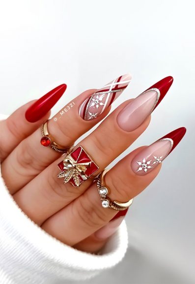 20 Festive Red Christmas Nail Designs 1 - Fab Mood  Wedding Color, Haircuts & Hairstyles 