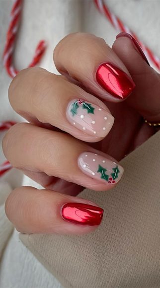 20 Festive Red Christmas Nail Designs 1 - Fab Mood  Wedding Color, Haircuts & Hairstyles 