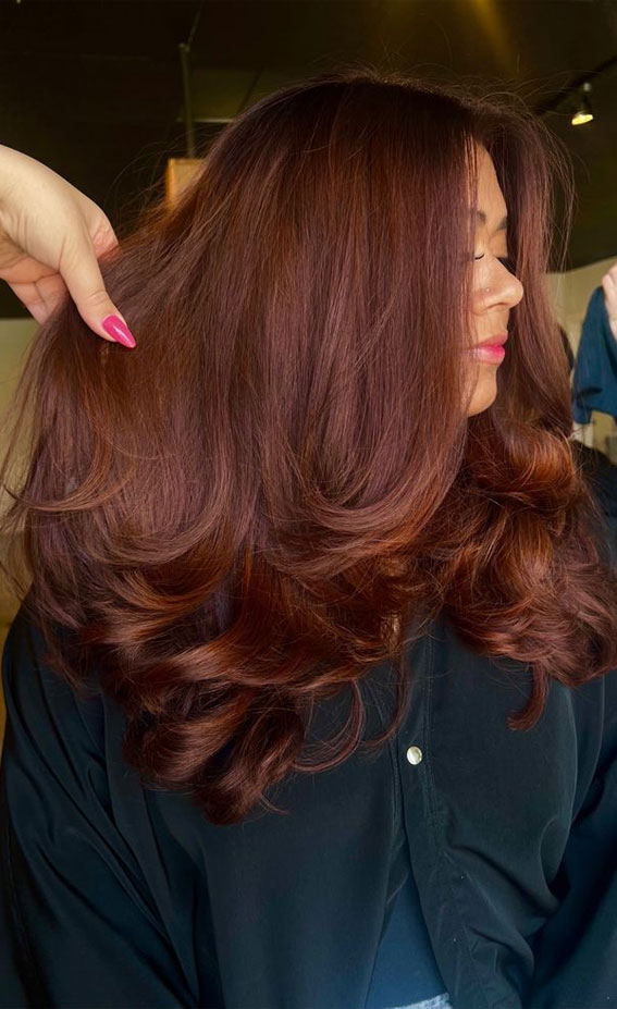 hair color trends 2024, hair color trends, brownie red, hair color ideas 2024