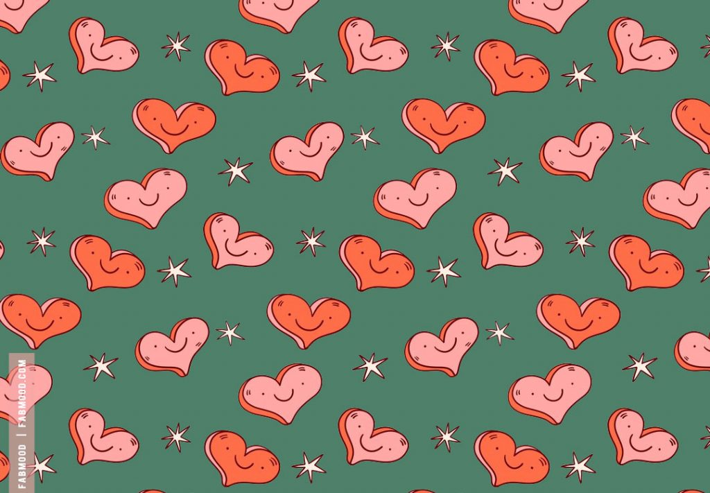 Captivating Valentine's Wallpaper Ideas : Peach Love Heart Green ...