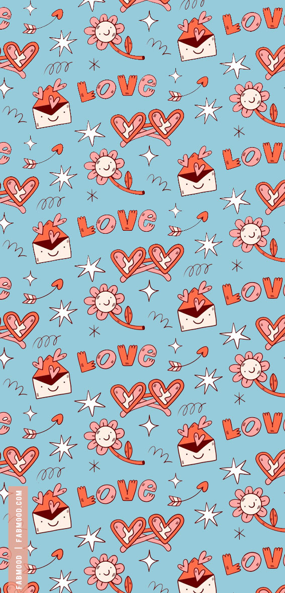Captivating Valentine's Wallpaper Ideas : Groovy Retro Wallpaper for ...