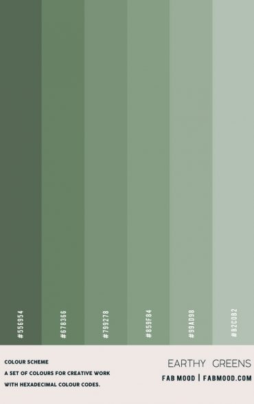 27 Spring Colour Palette Perfections : Earthy Greens 1 - Fab Mood ...