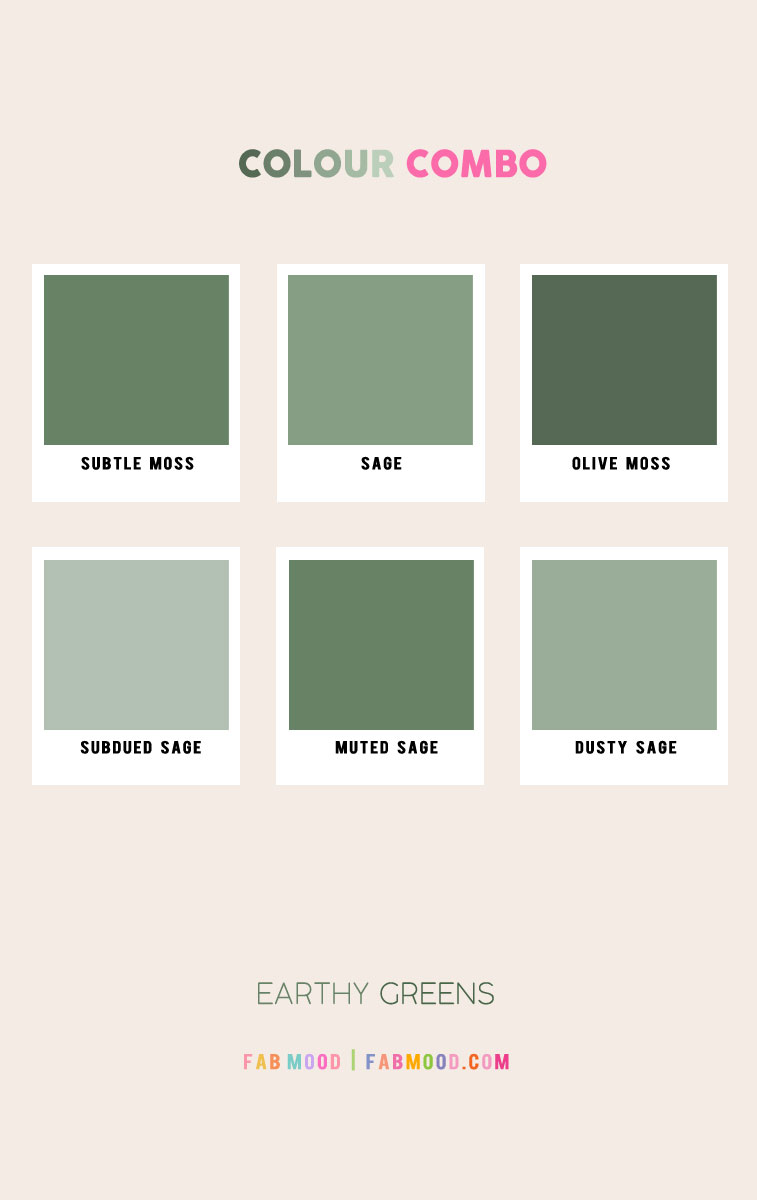 Sage and olive greens with dusty teal Color Palette