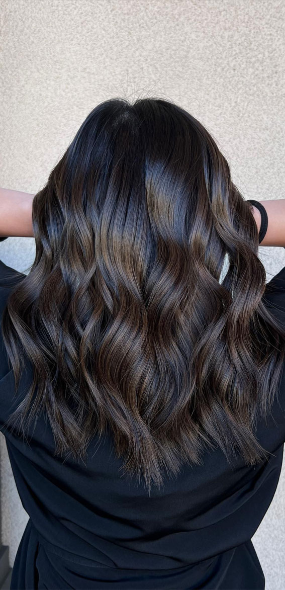 Espresso ash hair, Espresso hair, espresso hair color, Espresso hair color with highlights, chocolate espresso hair color, dark brown hair color, coffee hair color, rich brunette, Espresso balayage