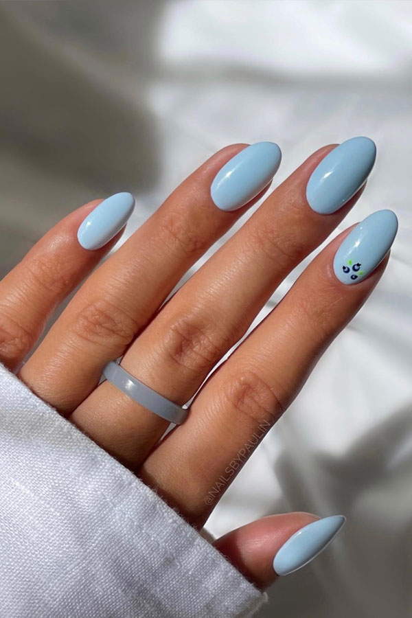 baby blue french tip nails, baby blue nails color, baby blue nails long, baby blue nails with design