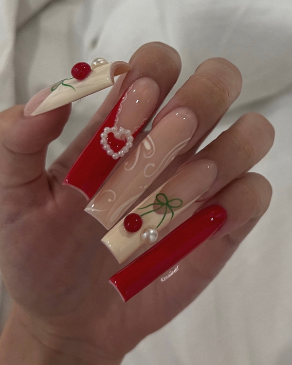  short cherry nails, cute cherry nails, cherry nails design, cheery nail art, french cherry nails, cherry nails red, cherry nails color, cherry nail polish, cherry nail design ideas