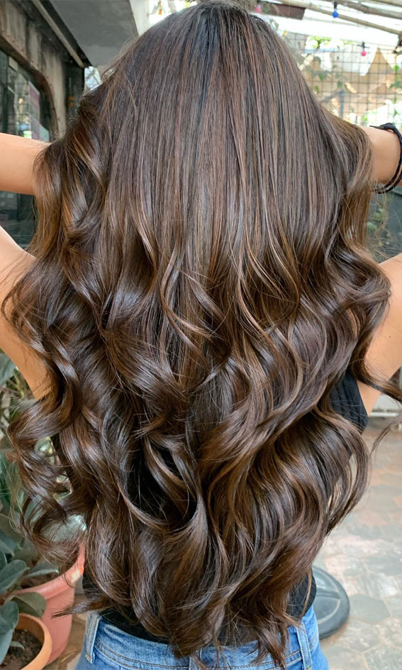 rich chocolate brown hair color, Hair Colour Ideas for Brunettes, brown hair, caramel highlights