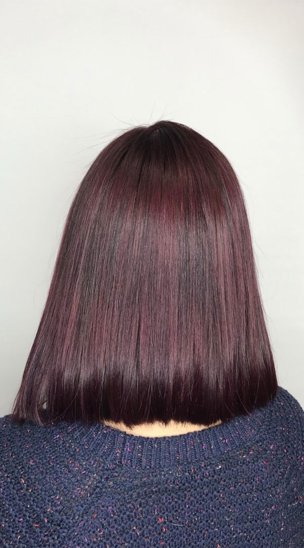 long bob haircut, burgundy long bob haircut, burgundy hair color