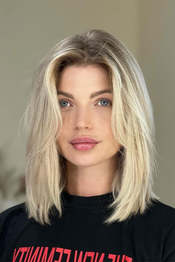 Middle Part Lob with Wispy Curtain Bangs
