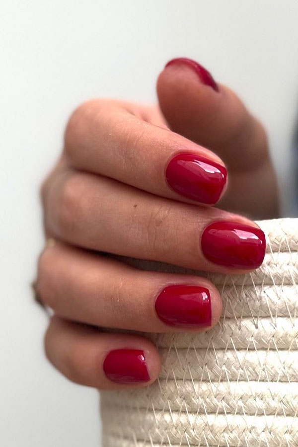 short red nails, red nails colors, simple red nails, red nail designs, red nail ideas