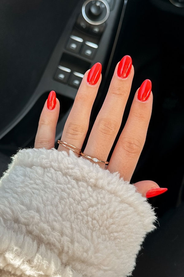 red nails color, red nails long, simple red nails, red nail designs