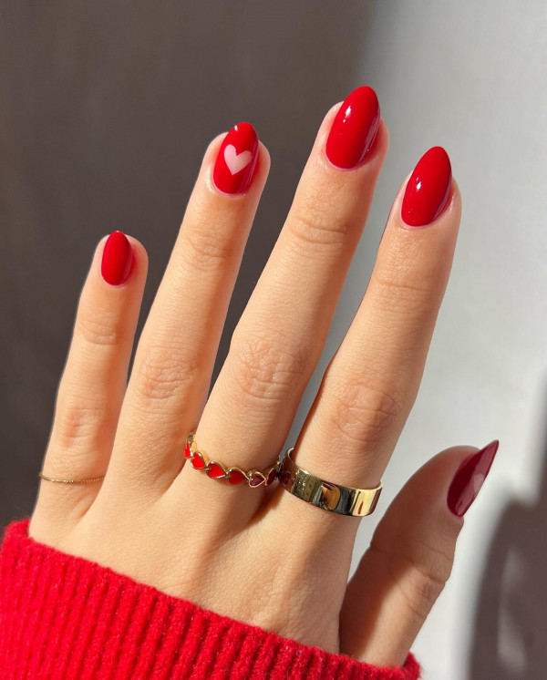 red nails color, red nails long, simple red nails, red nail designs