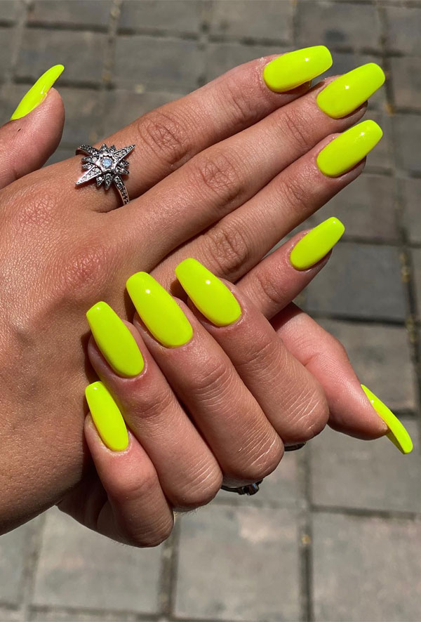 neon nails, simple bright summer nails, neon nail designs, simple neon nails