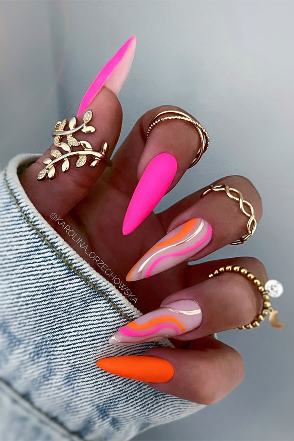 summer nails, summer nail designs, summer nail art, bright summer nails, bright summer nail designs, Bright summer nails acrylic, Bright summer nails simple, colourful summer nails, Bright summer nails with glitter, bright summer nails 2024, elegant summer nails, Bright summer nails short, mix n match bright nails